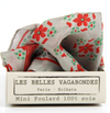 Les Belles Vagabondes Natasha mini silk scarf in coral with its gift box
