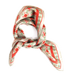 Les Belles Vagabondes Natasha mini silk scarf, coral floral print, knotted