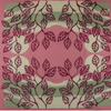 Les Belles Vagabondes Palenque cotton square scarf, plum leaf print on rose pink, flat