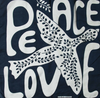 Les Belles Vagabondes Peace Love silk scarf, white dove print on navy