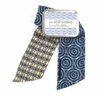 Les Belles Vagabondes Peony silk bandeau in blue with its gift tin