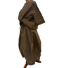 LOOM grey origami balloon skirt and top, side view on a mannequin