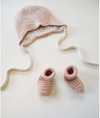 Luna baby beanie and woollen bootie socks