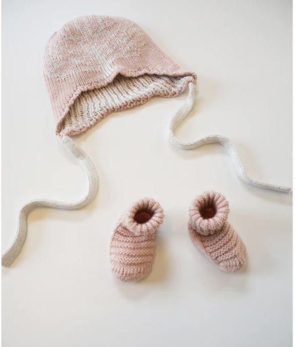 Luna baby beanie and woollen bootie socks