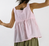 Manuelle Guibal Deb Fluflu cotton camisole top in pale pink, worn back view