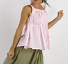 Manuelle Guibal Deb Fluflu cotton camisole top in pale pink, worn side view