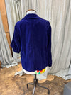 Manuelle Guibal Iano needle cord blazer jacket in oceanic blue, back view