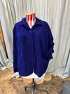Manuelle Guibal Iano needle cord blazer jacket in oceanic blue, front view