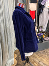 Manuelle Guibal Iano needle cord blazer jacket in oceanic blue, side view
