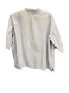 Manuelle Guibal Iyo short sleeve cotton shirt in moonish blue grey, flat