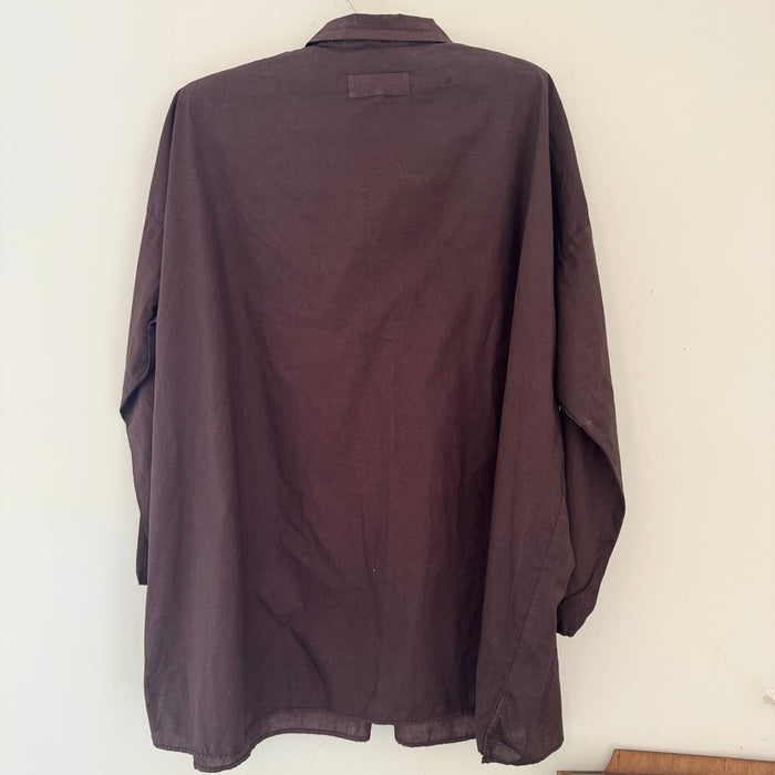 Manuelle Guibal Keya cotton blouse in cocoa brown, back view