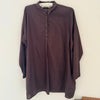 Manuelle Guibal Keya cotton blouse in cocoa brown, front view on hanger