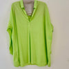 Manuelle Guibal Keya cotton blouse in lime green, front view on hanger