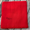 Manuelle Guibal Lowo fringed wool scarf in red, folded flat
