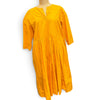 Manuelle Guibal Ogo ¾ sleeve cotton dress in mango, front view