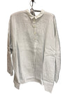 Manuelle Guibal Yilin linen tunic in ash blue grey, on hanger