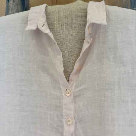 Manuelle Guibal Yilin oversize tunic dress in blush pink, collar detail