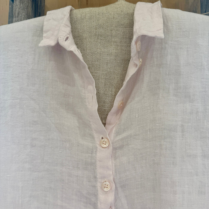 Manuelle Guibal Yilin oversize tunic dress in blush pink, collar detail