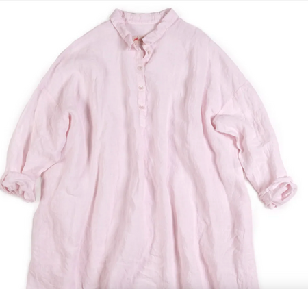 Manuelle Guibal Yilin oversize tunic dress in blush pink, flat lay