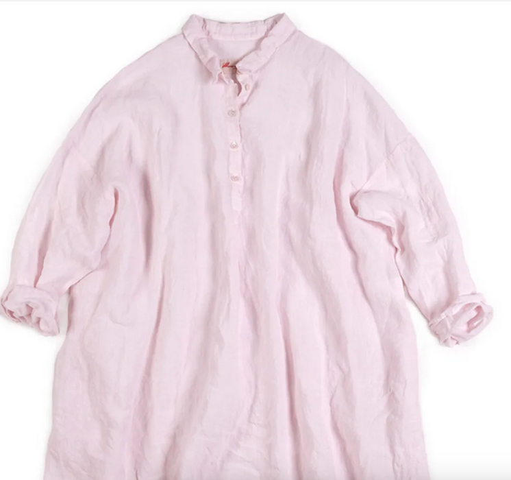 Manuelle Guibal Yilin oversize tunic dress in blush pink, flat lay
