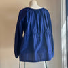 Manuelle Guibal Yoyi cotton and silk blouse in imperial blue, back view