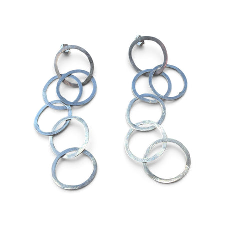Mary Odorcic 925 silver handmade link earrings