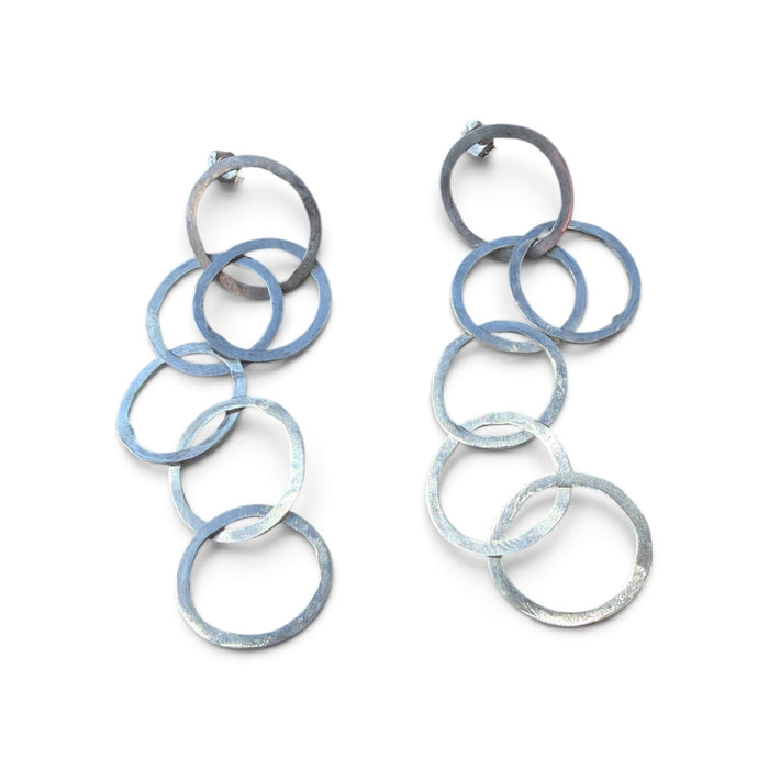 Mary Odorcic 925 silver handmade link earrings