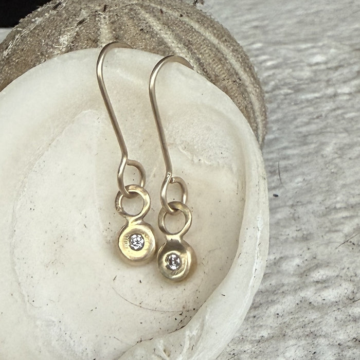 Mary Odorcic gold and diamond precious cup earrings