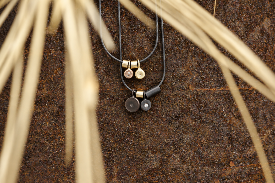 Mary Odorcic precious oxidised silver cup diamond necklace