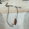 Mary Odorcic black silk bracelet with gold ball and pearl