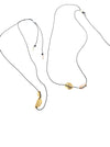 Mary Odorcic simple black silk necklace with charms, alternate view