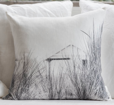 Melissa Stewart Point King coastal linen cushion, design 1