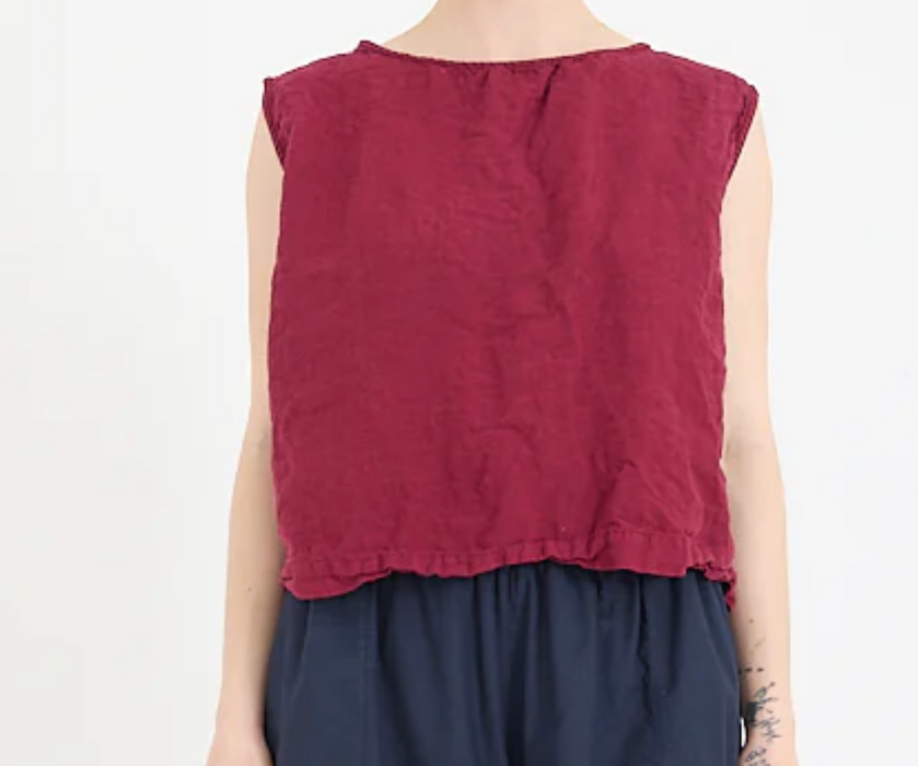 Metta Melbourne Anna sleeveless top in berry on a mannequin