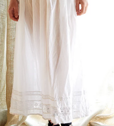Metta Melbourne Harper slip skirt in white, worn