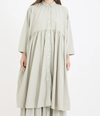 Metta Melbourne Oak dress in concrete, worn front view