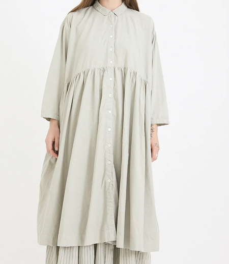 Metta Melbourne Oak dress in concrete, worn front view