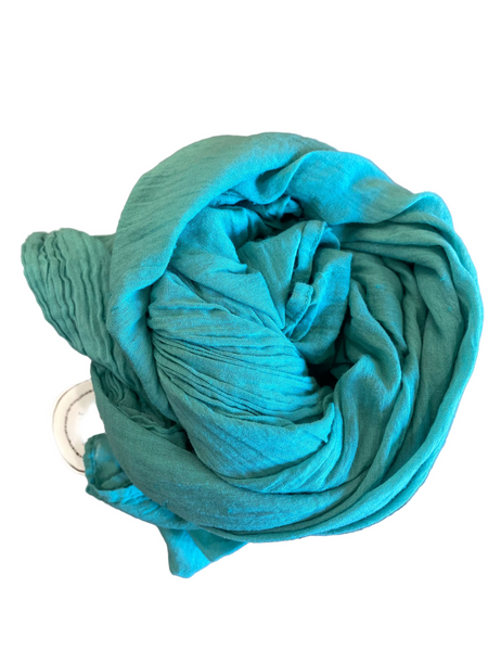 Metta Melbourne soft classic scarf in duck egg, rolled