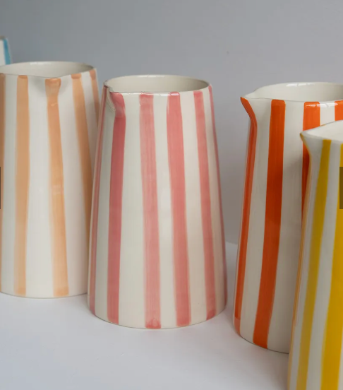 Musango jug or vase in rose candy stripe