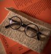 Muskhane felt glasses case in light stone