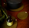 Muskhane pebble pastille felt coaster in moss