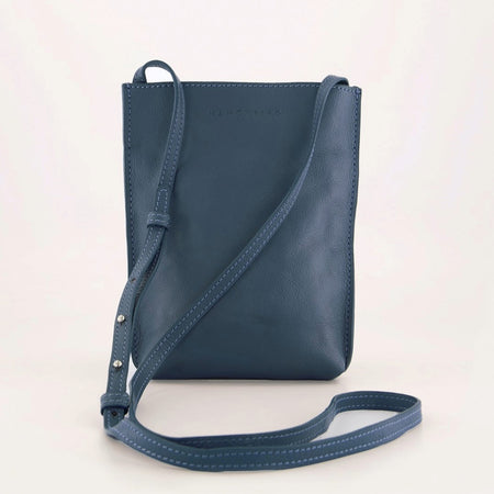 Nancybird Louanne leather crossbody pouch bag in blue