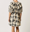 Back view of the Nancybird Nala cream and black floral dress