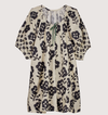 Nancybird Nala dress in cream with black floral print, flat lay