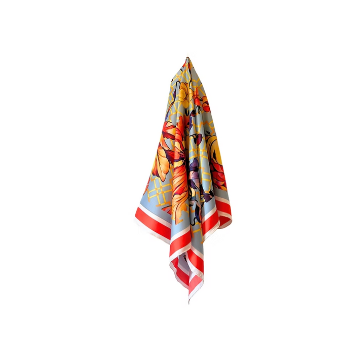 Oliver Wilkinson Bleu Francais silk scarf, alternate view