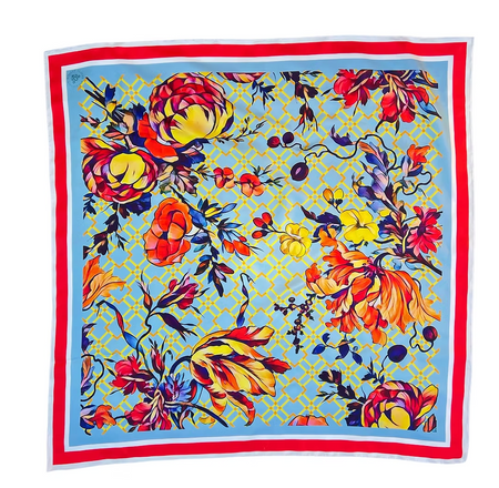 Oliver Wilkinson Bleu Francais silk scarf
