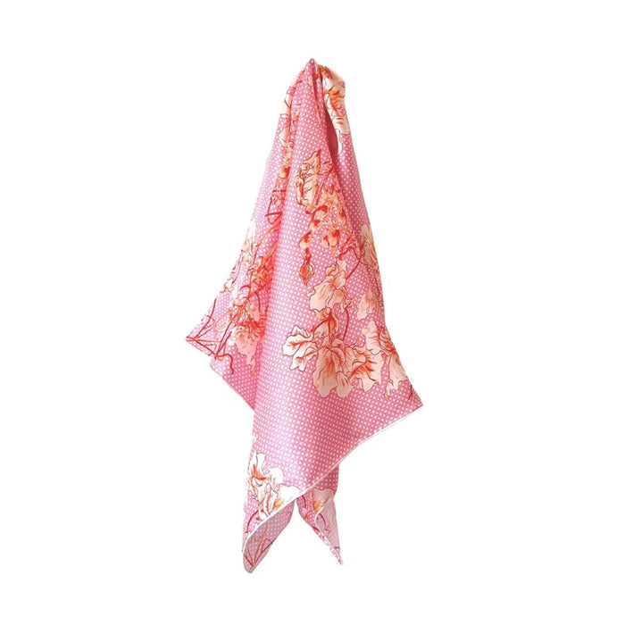 Oliver Wilkinson Dancers pink silk square scarf, hanging loose