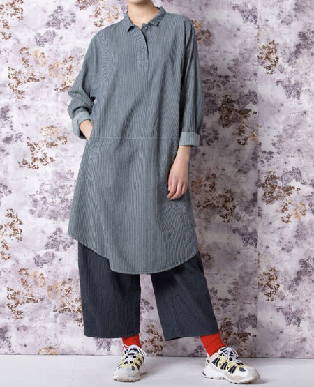 Oska railroad stripe denim dress