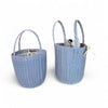 Palorosa handwoven bucket basket, small, in blue lilac
