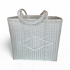 Palorosa handwoven diamond weave tote basket, medium, in palm