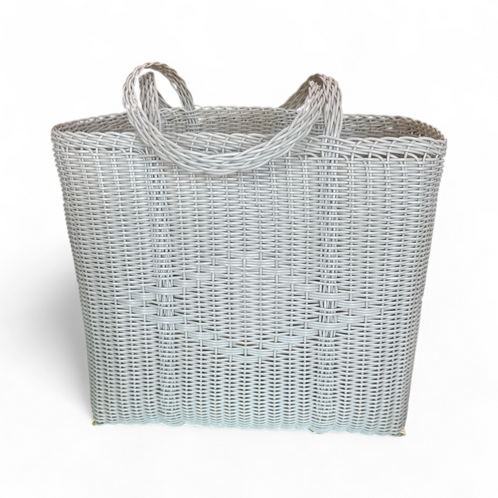 Palorosa handwoven diamond weave tote basket, medium, in palm